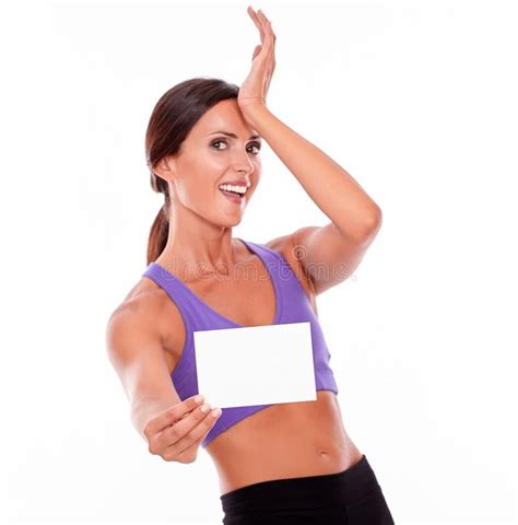 Healthy Smiling Brunette With Copy Space Stock Photo Image Of Camera Female