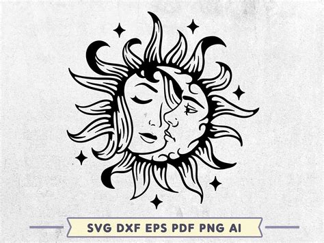 Sun And Moon Svg Boho Lovers Svg Mystical Sign Svg Witchcraft Design