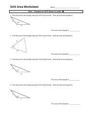 Sas Area Worksheet Pdf Sas Area Worksheet Name Note