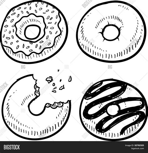 Donut Sketch Vector & Photo | Bigstock