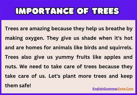 Paragraph On Importance Of Trees In English 100 150 200 250 And 300