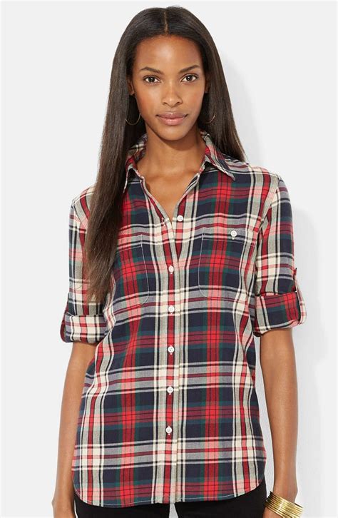 Lauren Ralph Lauren Plaid Flannel Shirt (Regular & Petite) | Nordstrom