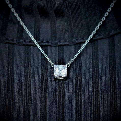 Swarovski Attract White Crystal Rhodium Plated Necklace