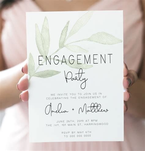 Engagement Invitation Template Engagement Party Invitations Elegant