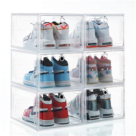 Attelite Clear Shoe Box Set Of 8 Stackable Plastic Shoe Box With Clear