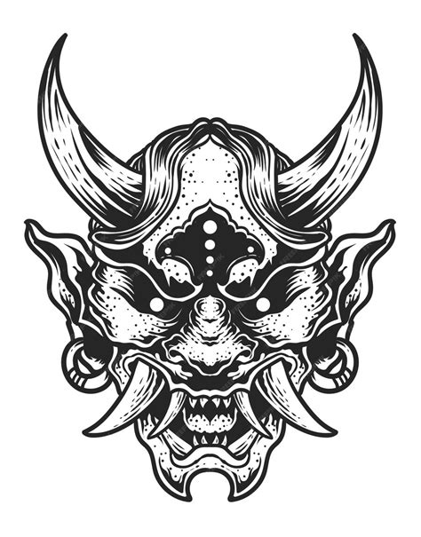 Premium Vector Illustration Vector Oni Mask Japanese Demon Mask