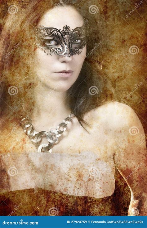 Brunette With Venetian Mask Fantasy And Romantic Concept Stock Image Image Of Desire