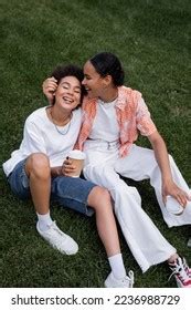 Cheerful African American Lesbian Women Holding Stock Photo 2236988729 Shutterstock