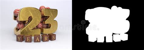 Golden Number Twenty Three Years Celebration Stock Illustration