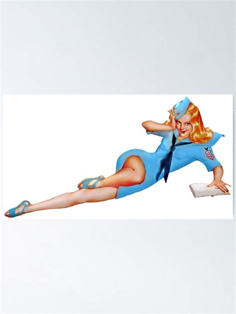 Sexy Blonde Navy Pinup Girl Blue Sea Marine Dress Poster For Sale By Dprojectart Redbubble