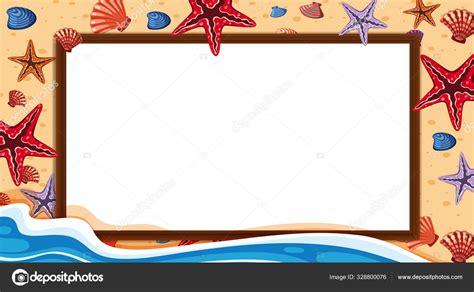 Border template with ocean theme in background Stock Vector Image by ...