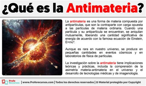 Qu Es La Antimateria