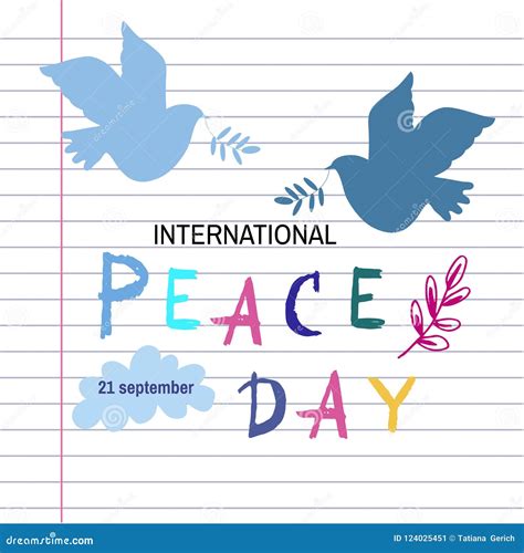 Peace day template poster stock vector. Illustration of indigo - 124025451