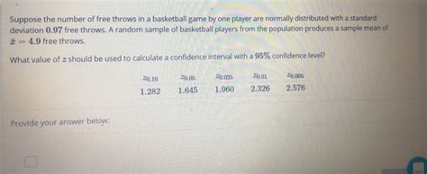 Solved Suppose the number of free throws in a basketball | Chegg.com