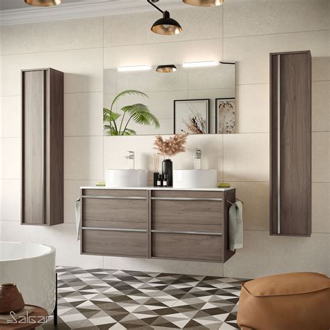 Conjunto mueble de baño ATTILA 1200 ROBLE ETERNITY 2 cajones Lavabo