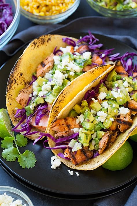 Grilled Salmon Tacos With Avocado Salsa Cooking Classy