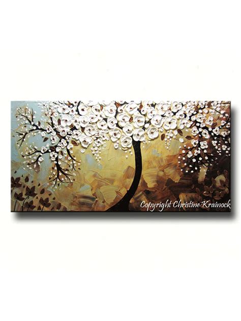 Original Abstract Art Painting Tree Original Textured Tree Of Life Whi