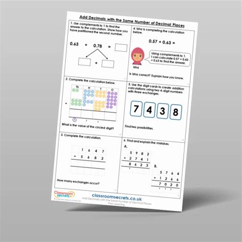 Add Decimals With The Same Number Of Decimal Places Mixed Activity