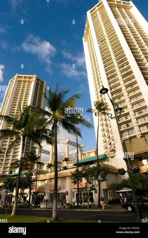 Buildings And Hotels In Waikiki Beach Kalakaua Avenue Oahu Hawaii