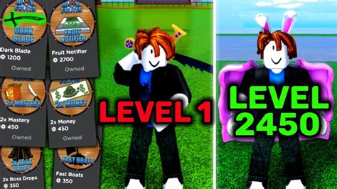 Level 1 2450 With All Gamepasses In Blox Fruits Roblox Youtube