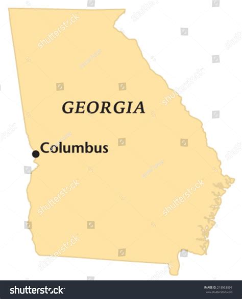 Columbus Georgia Locate Map Stock Vector Royalty Free 218953897