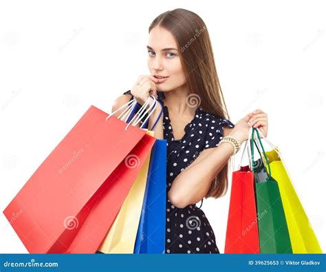 Happy Shopping Woman Stock Image Image Of Delight Cheerful 39625653