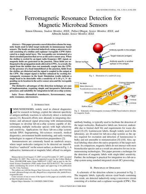 Pdf Ferromagnetic Resonance Detection For Magnetic Microbead Sensors