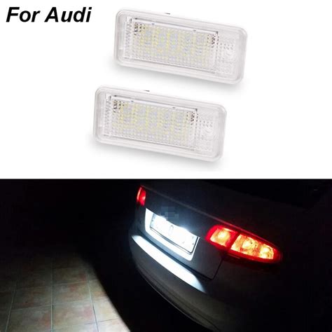 Pair Pcs Car Led Number License Plate Light White K W Smd