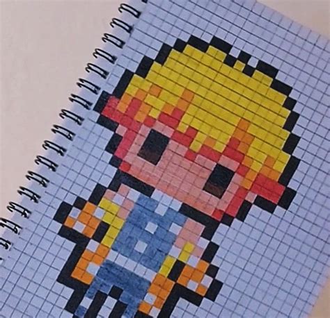 Decora Tu Libreta Pixel Art Zenitsu Demon Slayer En 2024 Arte De