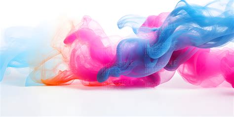 Blue And Pink Smoke Falling On A White Background Impossible Images