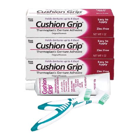 Cushion Grip Denture Adhesive Secure Max Hold Thermoplastic Adhesive