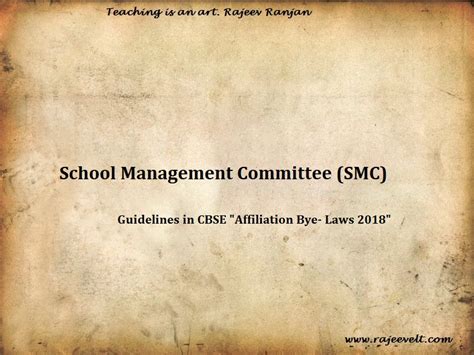 School Management Committeecbse Affiliation Bye Laws 2018 Guidelines