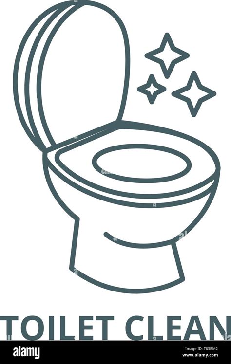 Toilet Clean Cleaning Service Vector Line Icon Linear Concept