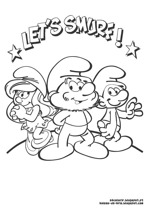 Desenhos para Colorir A4 - Smurfs - Desenhos Para Colorir