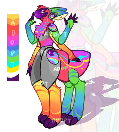 Rainbow Spider Protogen Adopt 🕸️🌈 Link To The Aucion In The Comments R Furrycommissions