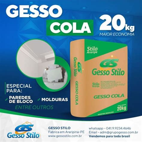 Pernambuco Gesso - Gesso cola - 20kg - Gesso Pernambuco