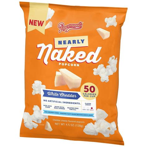 Popcornopolis Nearly Naked Popcorn White Cheddar Oz Walmart