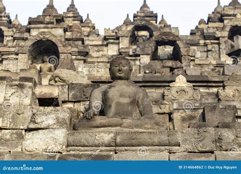 buddha statue  borobudur temple  central java indonesia stock