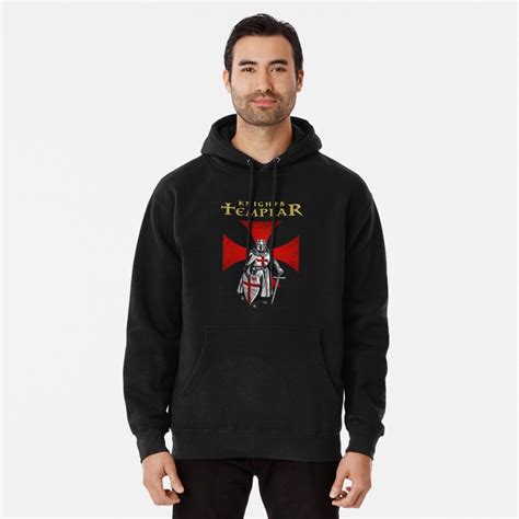 Crusader Knights Templar With Christian Red Cross Pullover Hoodie By