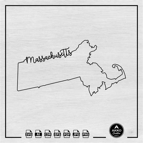 Massachusetts Svg Massachusetts Map Svg Massachusetts Hand Lettering Svg Massachusetts