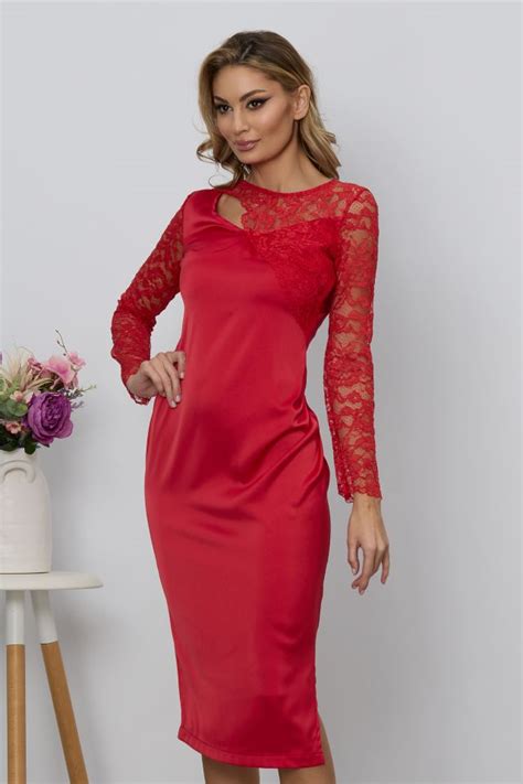 Rochie Wanda Rosie Lei Rochie Eleganta Midi Cu Crepeu Zonia