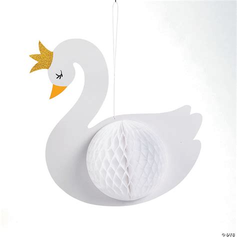 Sweet Swan Hanging Décor With Tissue Oriental Trading