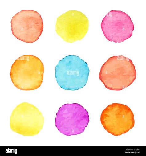 Hand Painted Watercolor Circles Set Of Watercolour Stains Watercolor