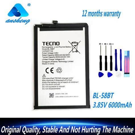 Original V Mah Bl Bt Battery For Tecno Lc Spark Air Ke