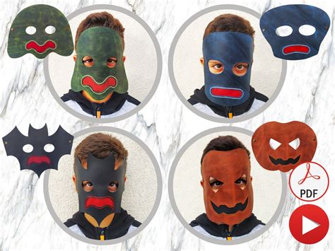 Leather Mask Pattern Set for Halloween Simple Leather Face - Etsy