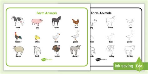 Farm Animals Word Mat Habitat Resources Twinkl