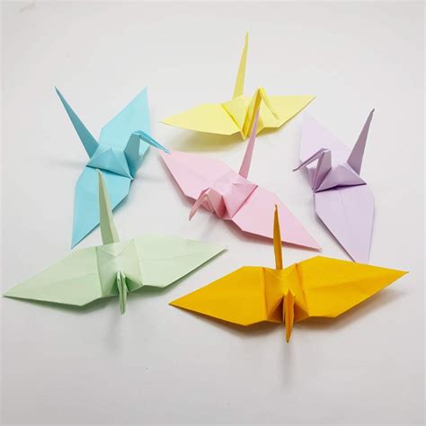 50 Origami Paper Cranes Mixed Color Sweet Color Large 6 Inches Bird