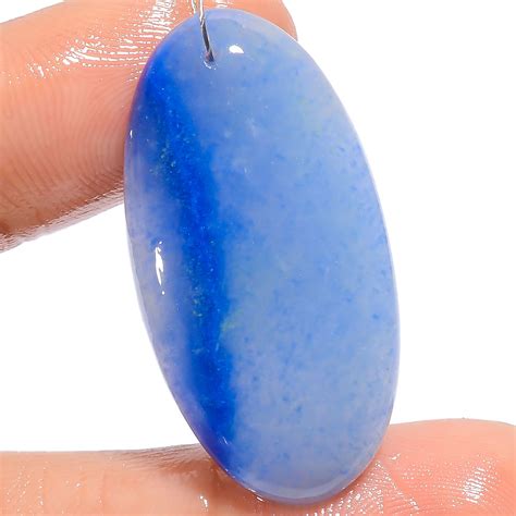 Natural Lazulite Oval Shape Cabochon Drilled Gemstone 26 Ct 34x17x4 Mm