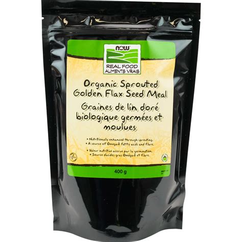 Golden Flax Seed Meal Sprouted Organic Now Foods Canada