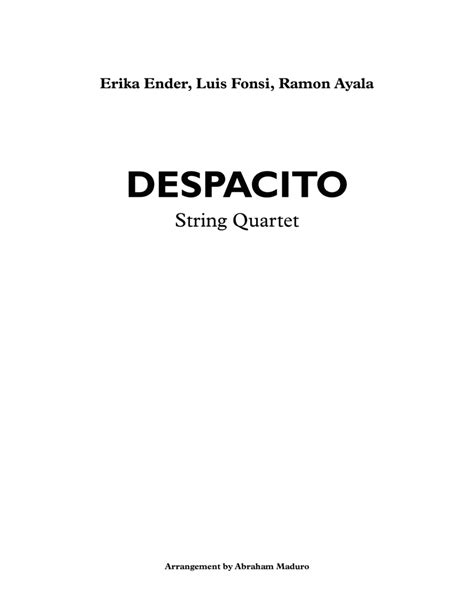 Despacito Arr Abraham Maduro By Luis Fonsi Daddy Yankee Sheet